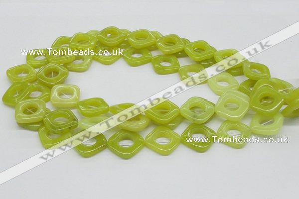 CEJ10 15.5 inches 20*20mm diamond lemon jade beads wholesale