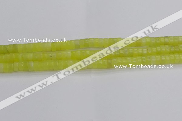 CEJ220 15.5 inches 3*6mm heishi lemon jade beads wholesale