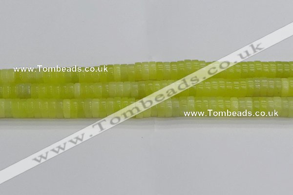 CEJ221 15.5 inches 3*8mm heishi lemon jade beads wholesale