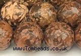 CEJ311 15 inches 8mm faceted round elephant skin jasper beads