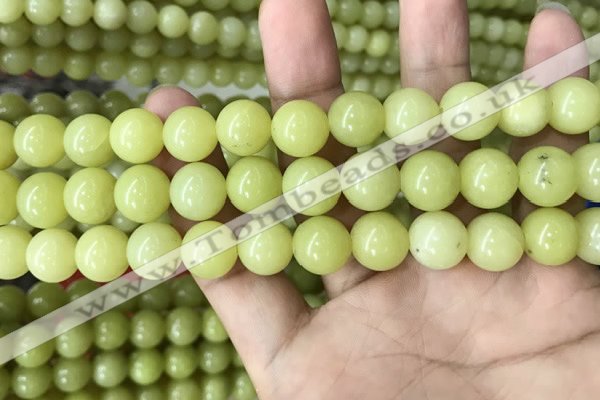 CEJ354 15.5 inches 12mm round lemon jade beads wholesale