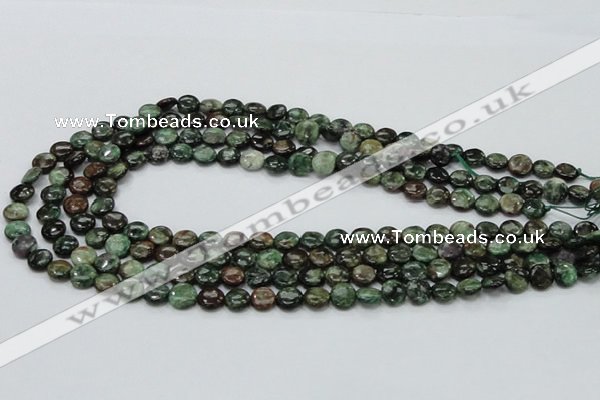 CEM01 15.5 inches 8mm flat round emerald gemstone beads wholesale