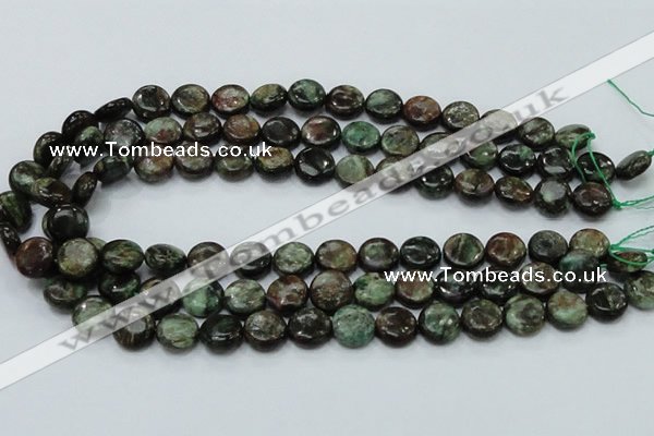 CEM03 15.5 inches 12mm flat round emerald gemstone beads wholesale