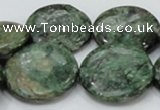 CEM04 15.5 inches 30mm flat round emerald gemstone beads wholesale