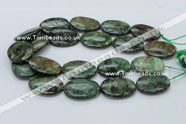 CEM15 15.5 inches 30*40mm oval emerald gemstone beads wholesale