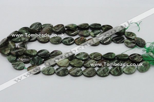 CEM24 15.5 inches 13*18mm twisted oval emerald gemstone beads