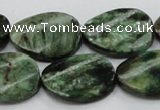 CEM25 15.5 inches 18*25mm twisted oval emerald gemstone beads