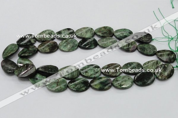 CEM25 15.5 inches 18*25mm twisted oval emerald gemstone beads