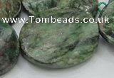 CEM26 15.5 inches 30*40mm twisted oval emerald gemstone beads