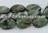 CEM27 15.5 inches 13*18mm twisted teardrop emerald gemstone beads