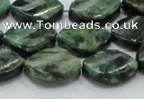 CEM28 15.5 inches 15*20mm twisted teardrop emerald gemstone beads