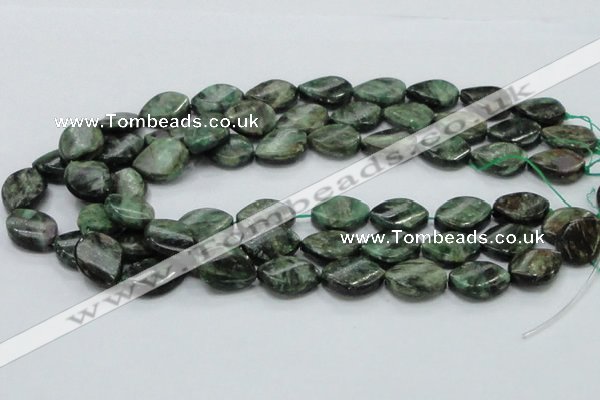 CEM28 15.5 inches 15*20mm twisted teardrop emerald gemstone beads