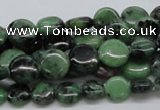 CEP10 15.5 inches 10mm flat round epidote gemstone beads