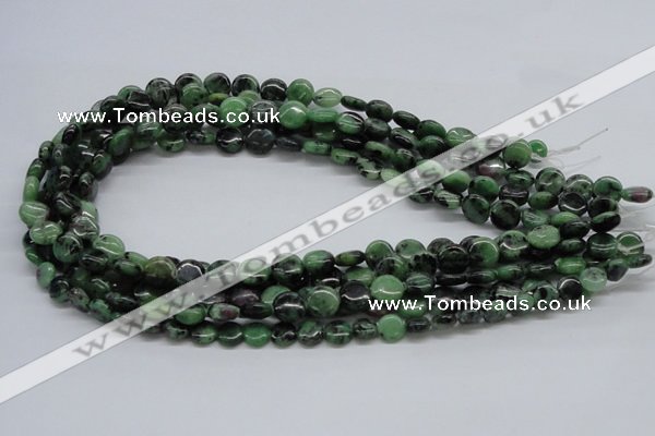 CEP10 15.5 inches 10mm flat round epidote gemstone beads