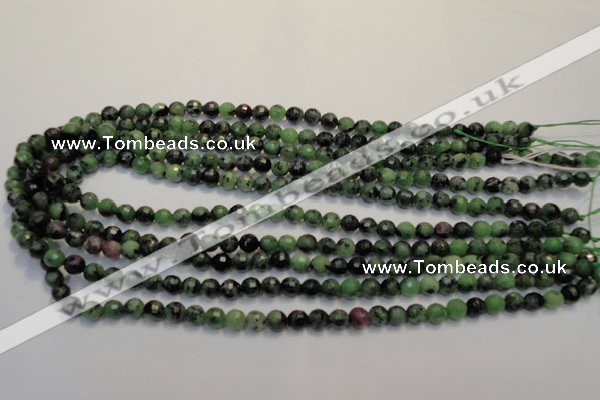 CEP105 15.5 inches 6mm faceted round epidote gemstone beads