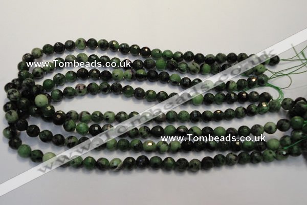 CEP106 15.5 inches 8mm faceted round epidote gemstone beads