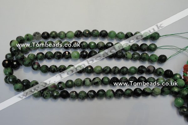 CEP107 15.5 inches 10mm faceted round epidote gemstone beads