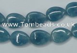 CEQ101 15.5 inches 10*14mm flat teardrop blue sponge quartz beads