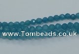 CEQ11 15.5 inches 4mm faceted round blue sponge quartz beads