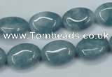 CEQ113 15.5 inches 12*16mm oval blue sponge quartz beads