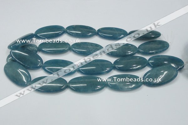 CEQ118 15.5 inches 20*40mm oval blue sponge quartz beads