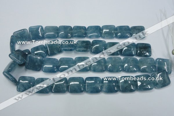 CEQ166 15.5 inches 20*20mm square blue sponge quartz beads