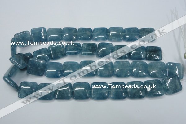 CEQ167 15.5 inches 25*25mm square blue sponge quartz beads