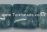 CEQ168 15.5 inches 30*30mm square blue sponge quartz beads