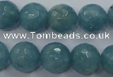 CEQ17 15.5 inches 14mm faceted round blue sponge quartz beads