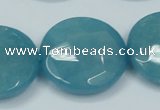 CEQ188 15.5 inches 30mm faceted coin blue sponge quartz beads