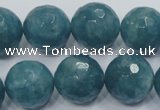 CEQ19 15.5 inches 18mm faceted round blue sponge quartz beads