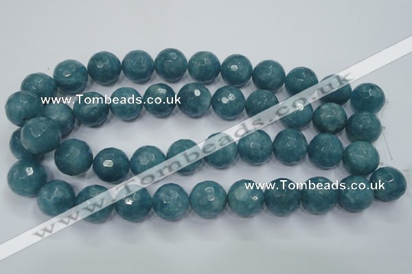 CEQ19 15.5 inches 18mm faceted round blue sponge quartz beads