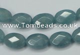 CEQ191 15.5 inches 10*14mm faceted oval blue sponge quartz beads