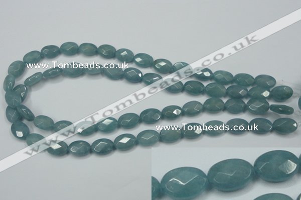 CEQ191 15.5 inches 10*14mm faceted oval blue sponge quartz beads