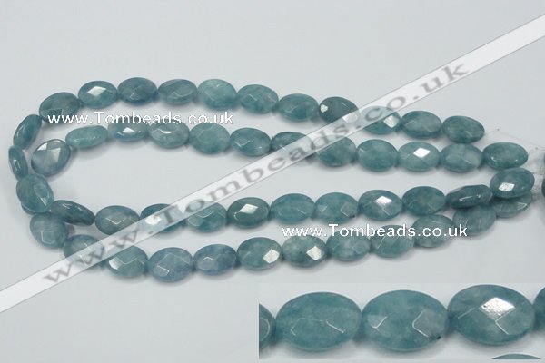 CEQ192 15.5 inches 12*16mm faceted oval blue sponge quartz beads