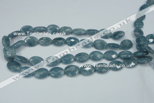 CEQ194 15.5 inches 15*20mm faceted oval blue sponge quartz beads