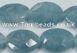 CEQ195 15.5 inches 18*25mm faceted oval blue sponge quartz beads