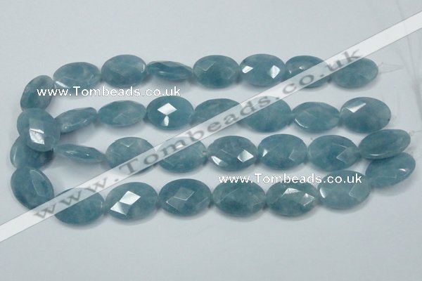 CEQ195 15.5 inches 18*25mm faceted oval blue sponge quartz beads