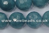 CEQ20 15.5 inches 20mm faceted round blue sponge quartz beads