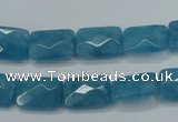 CEQ231 15.5 inches 10*14mm faceted rectangle blue sponge quartz beads