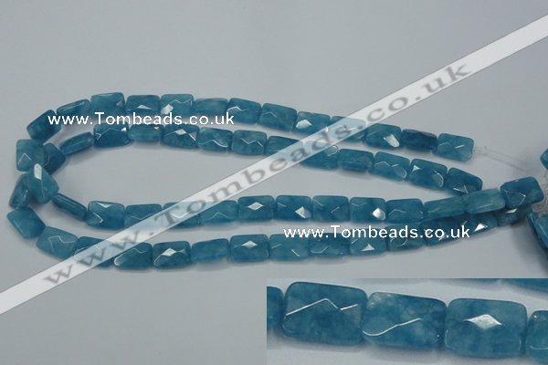 CEQ231 15.5 inches 10*14mm faceted rectangle blue sponge quartz beads