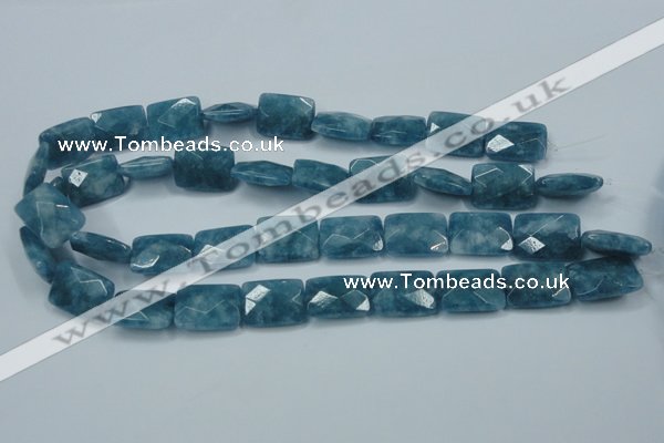 CEQ234 15.5 inches 15*20mm faceted rectangle blue sponge quartz beads