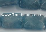 CEQ235 15.5 inches 18*25mm faceted rectangle blue sponge quartz beads