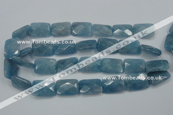 CEQ235 15.5 inches 18*25mm faceted rectangle blue sponge quartz beads