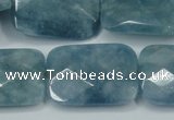 CEQ237 15.5 inches 22*30mm faceted rectangle blue sponge quartz beads