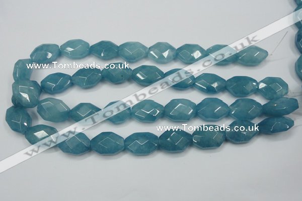 CEQ245 15.5 inches 15*22mm faceted octagonal blue sponge quartz beads