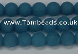 CEQ266 15.5 inches 6mm round matte blue sponge quartz beads