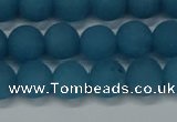 CEQ267 15.5 inches 8mm round matte blue sponge quartz beads