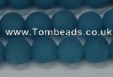 CEQ268 15.5 inches 10mm round matte blue sponge quartz beads