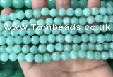 CEQ311 15.5 inches 6mm faceted round green sponge quartz beads